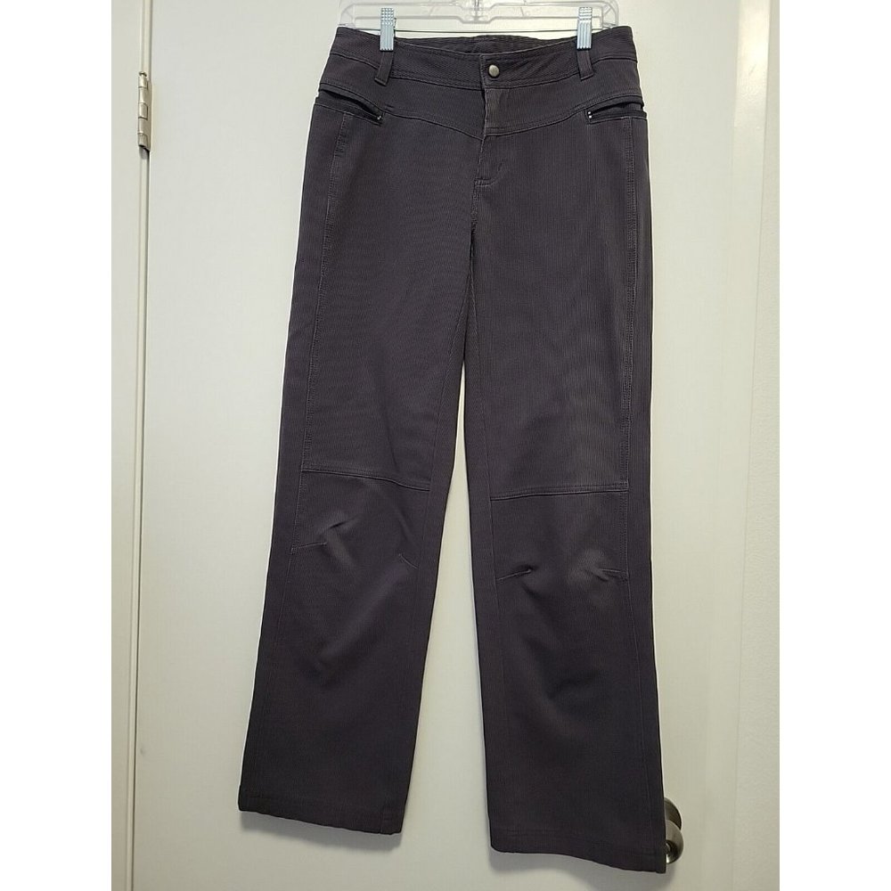Athleta Corduroy Hiking Pants Straight Leg Zipper Pockets Gray Size 6